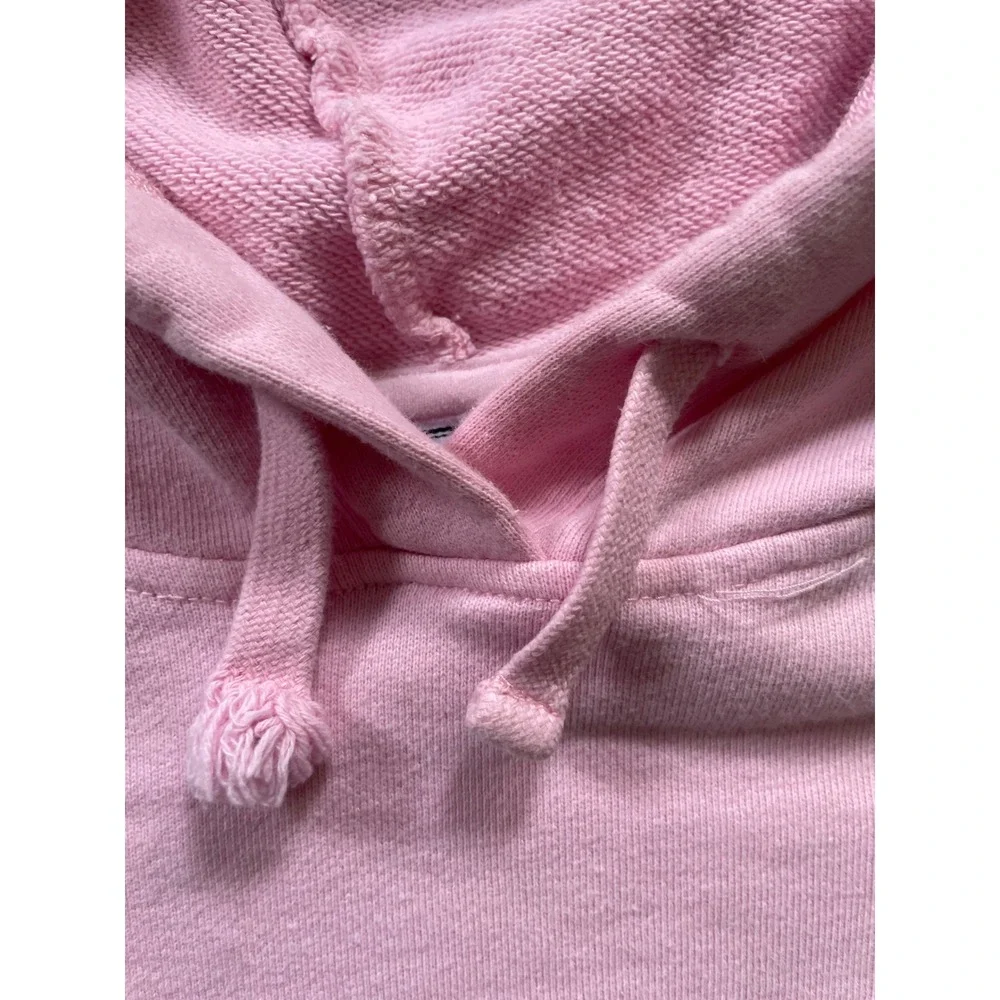 Juicy Couture Womens XL Hoodie Pink Silver Logo Graphic Pullover Sweatshirt